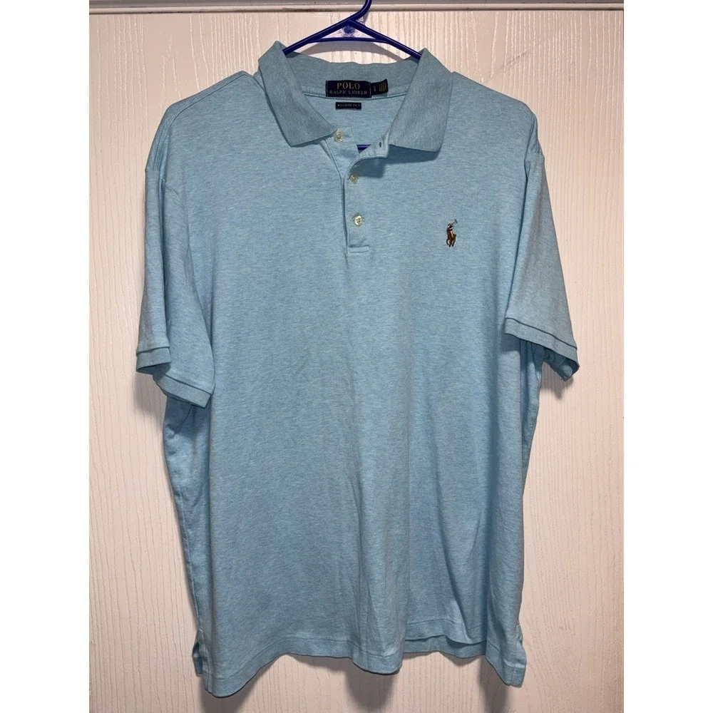 Polo Ralph Lauren Classic Fit Cotton Mesh Polo - Blue -Large